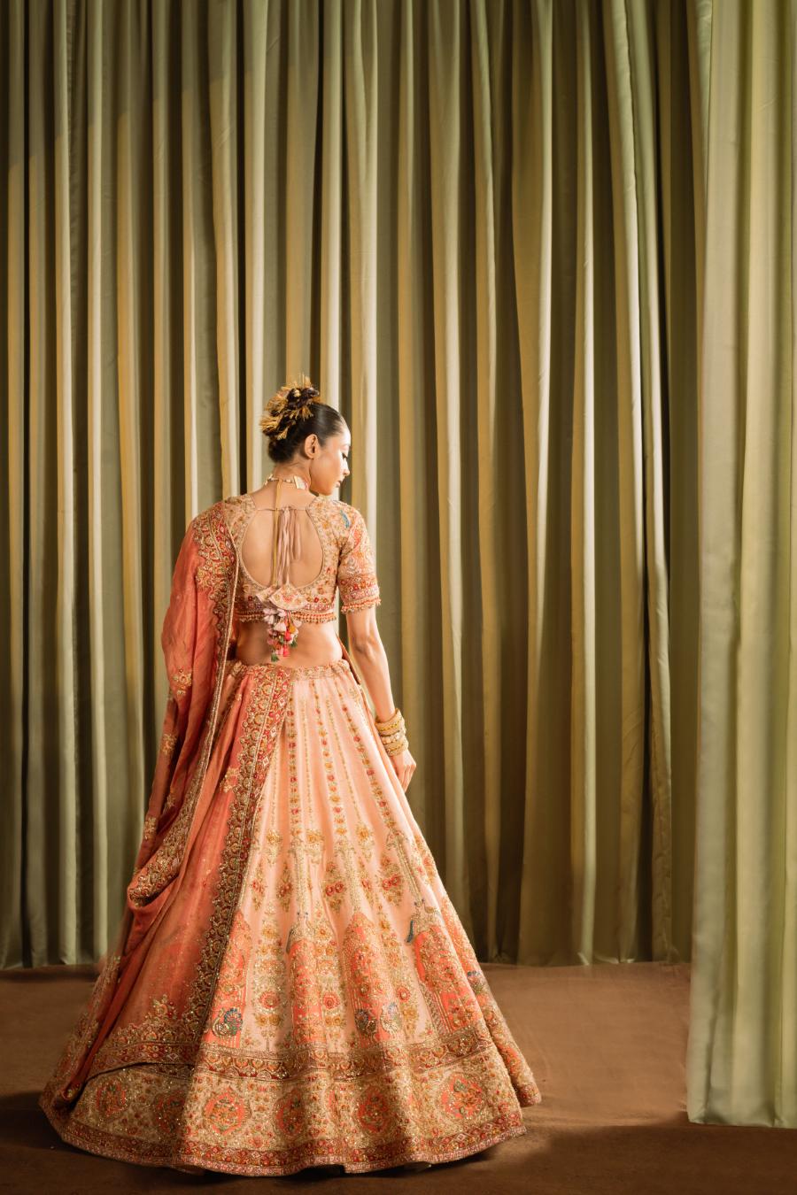 Raw Silk Dabka Work Lehenga Set