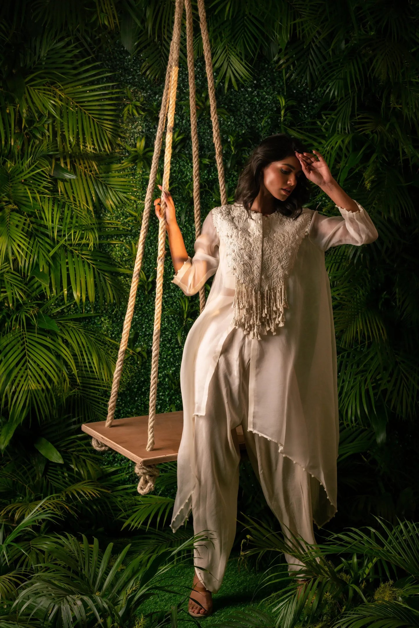 Peacock Dress Ivory