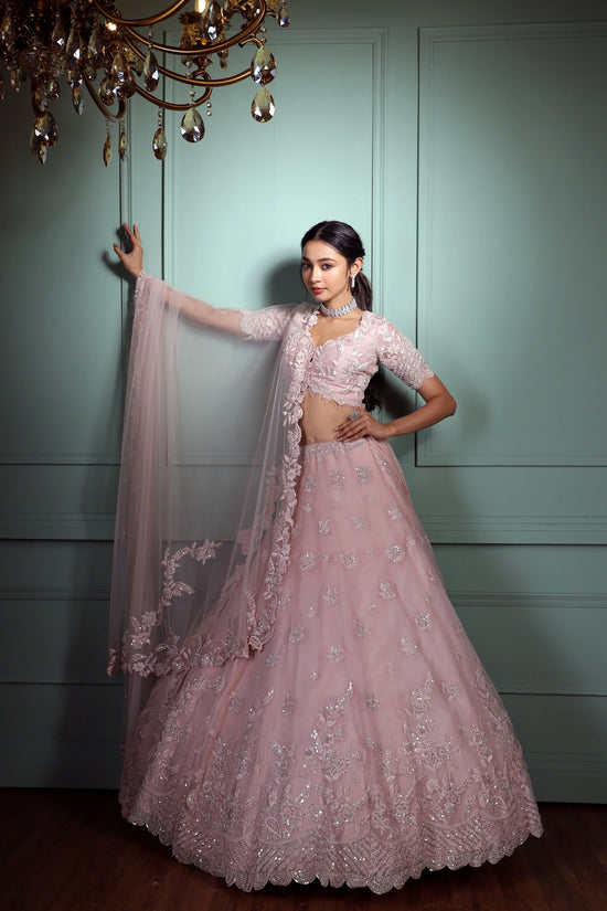 bridal lehenga pink colour