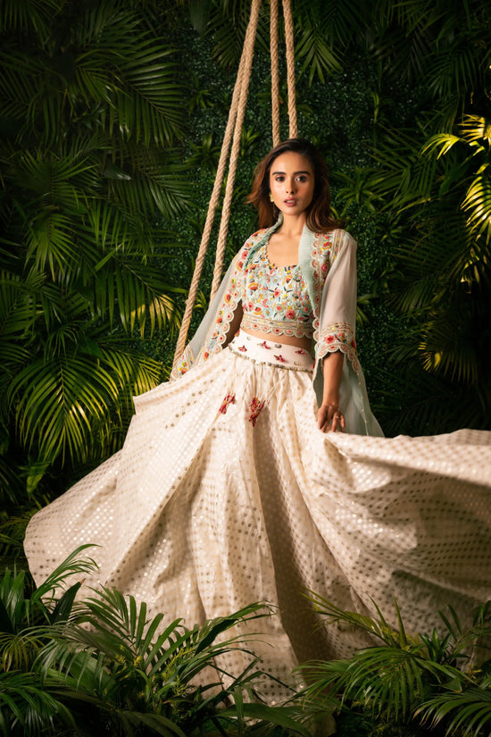 Mughal Garden Chanderi Skirt Set