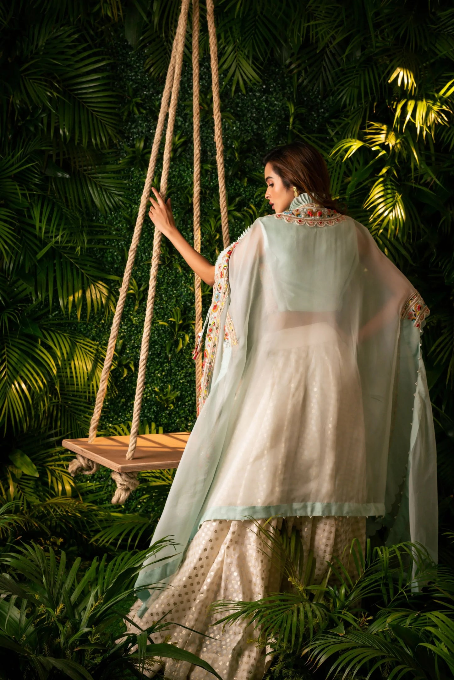 Mughal Garden Chanderi Skirt Set