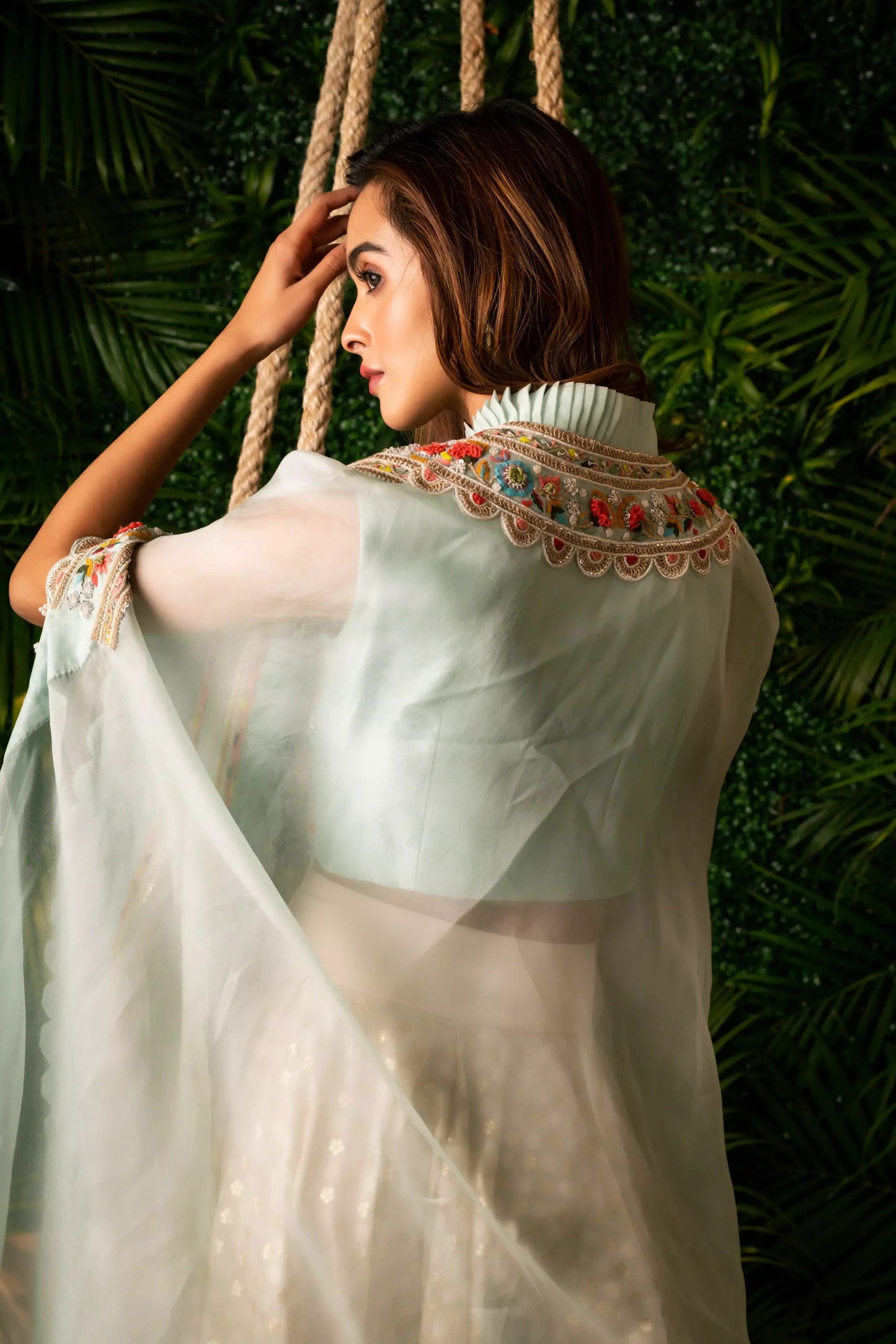 Mughal Garden Chanderi Skirt Set