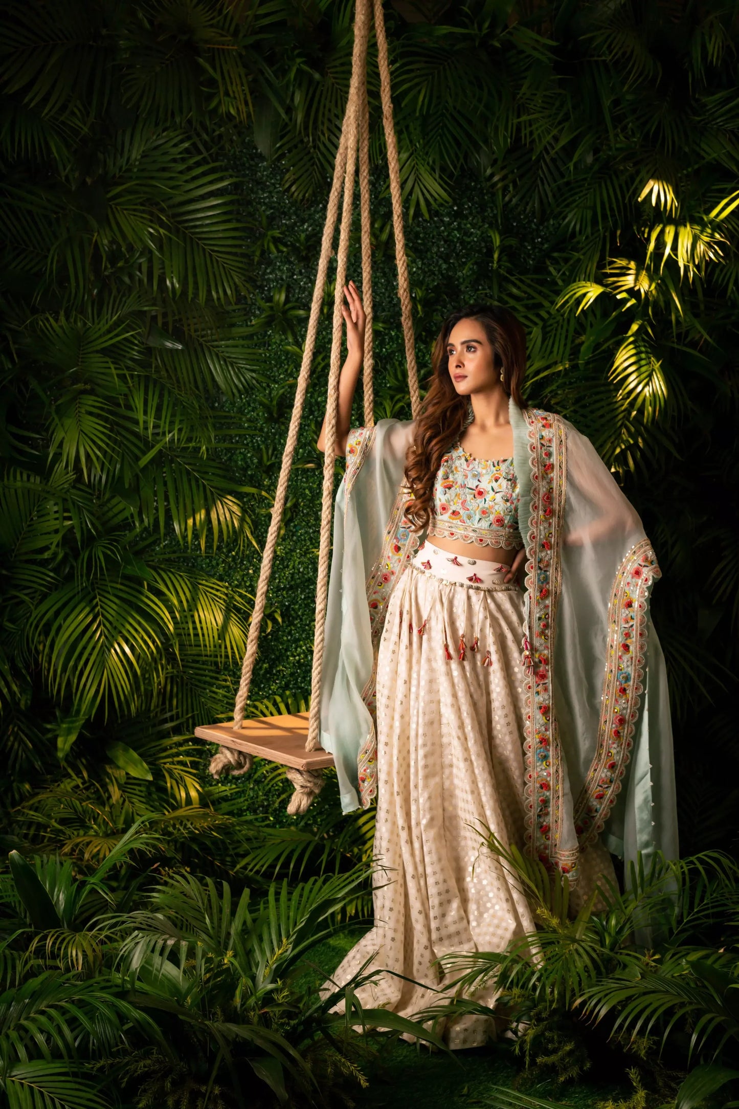 Mughal Garden Chanderi Skirt Set