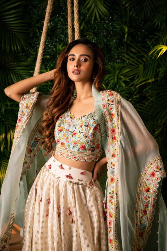 Mughal Garden Chanderi Skirt Set