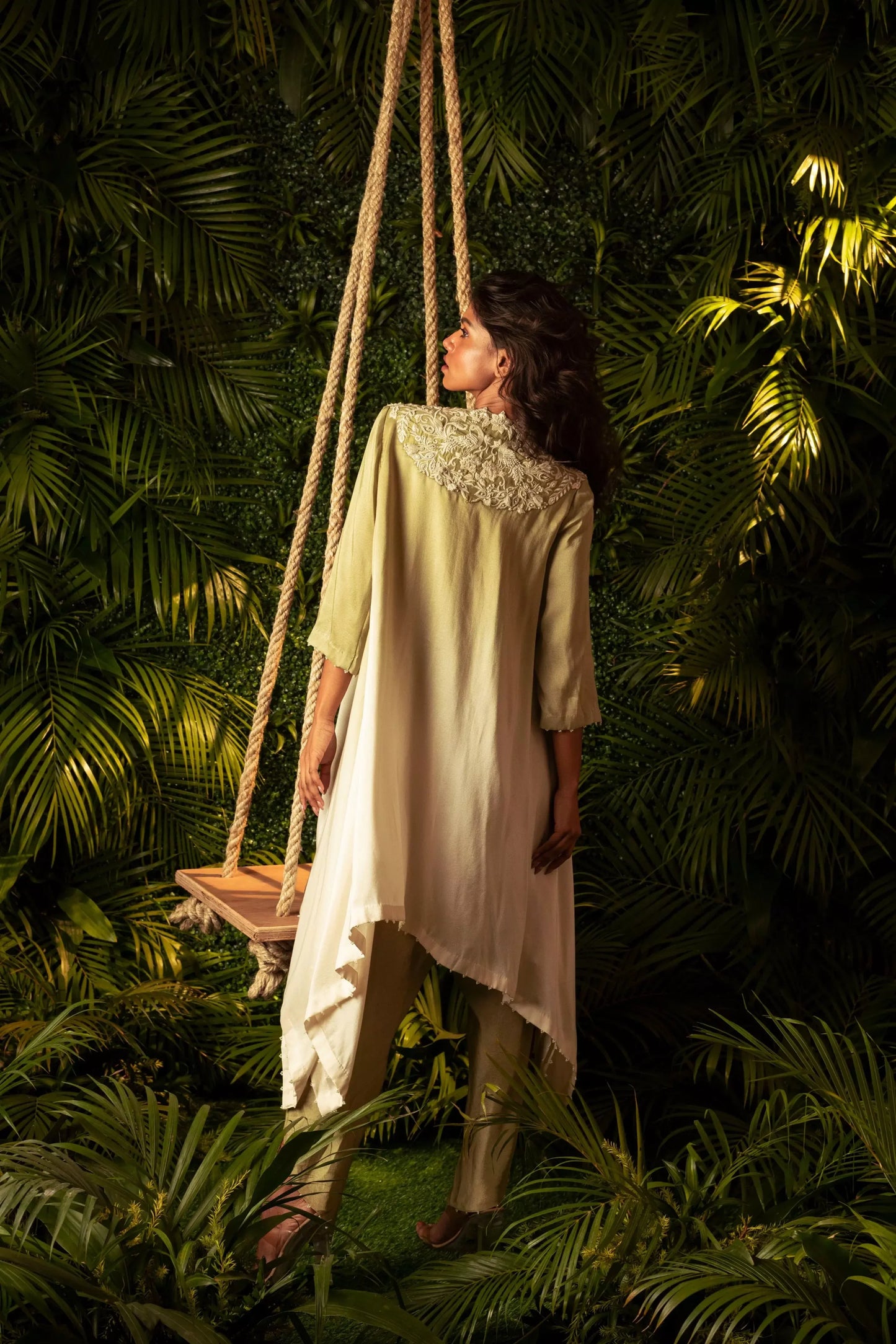 Ombre Peacock Dress (Green)