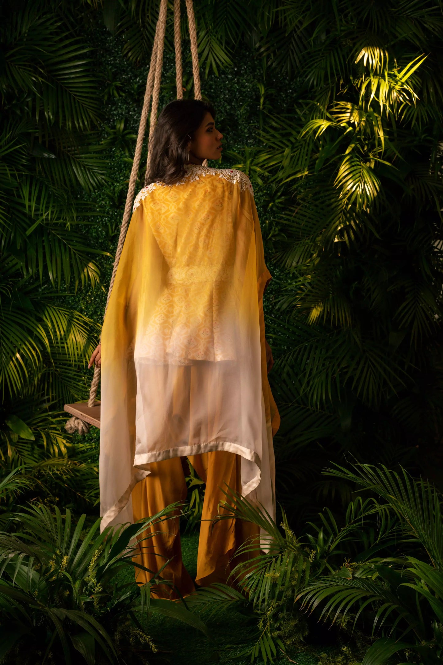 Udaipur Peplum Set (Mustard Yellow)
