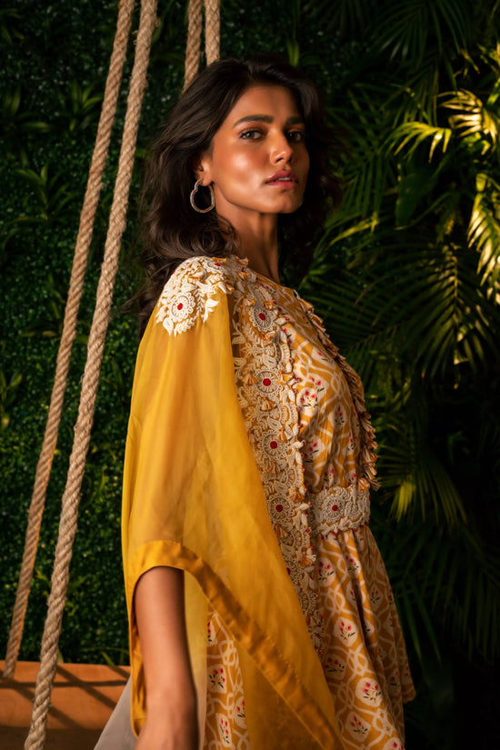 Udaipur Peplum Set (Mustard Yellow)