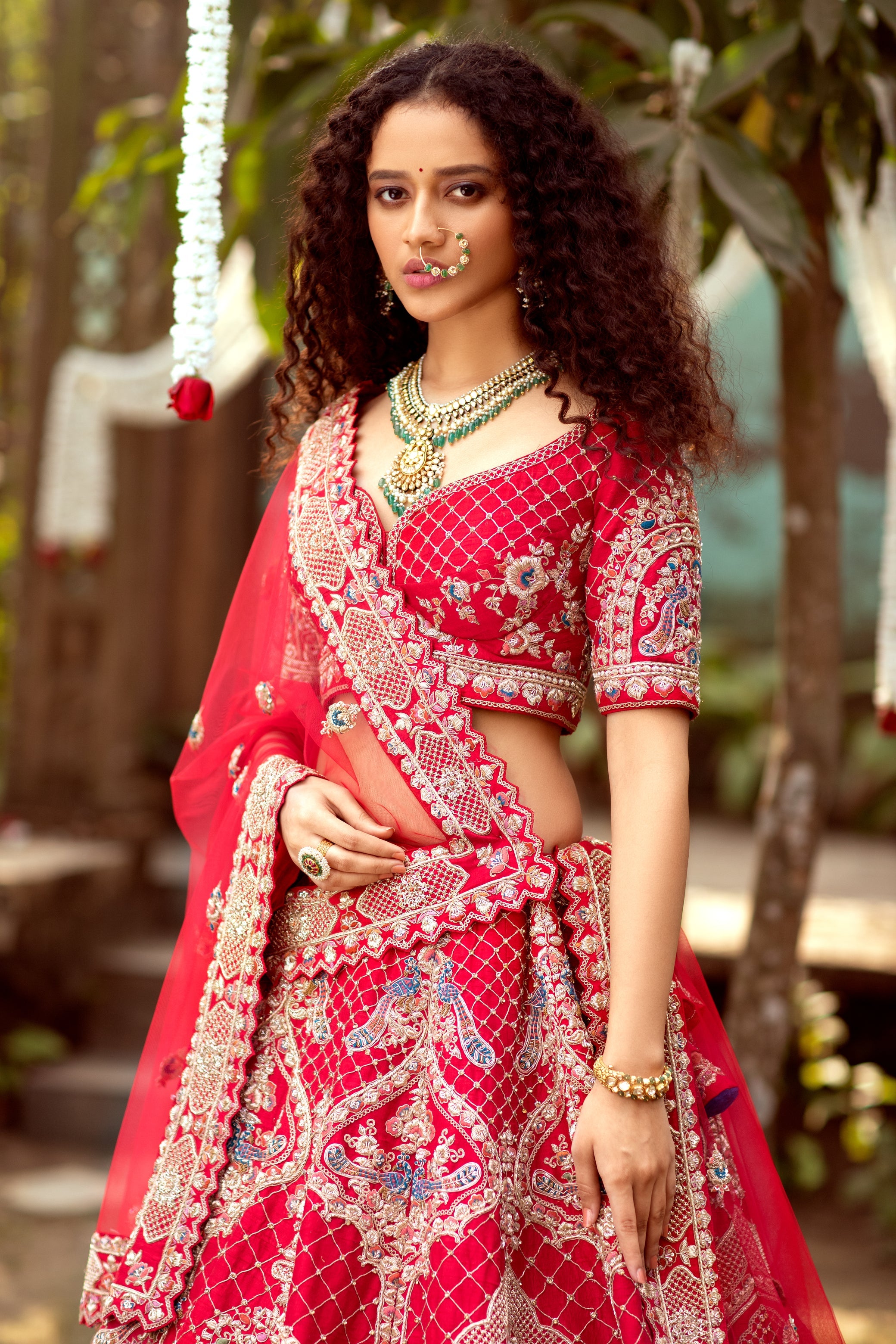 Red lehenga