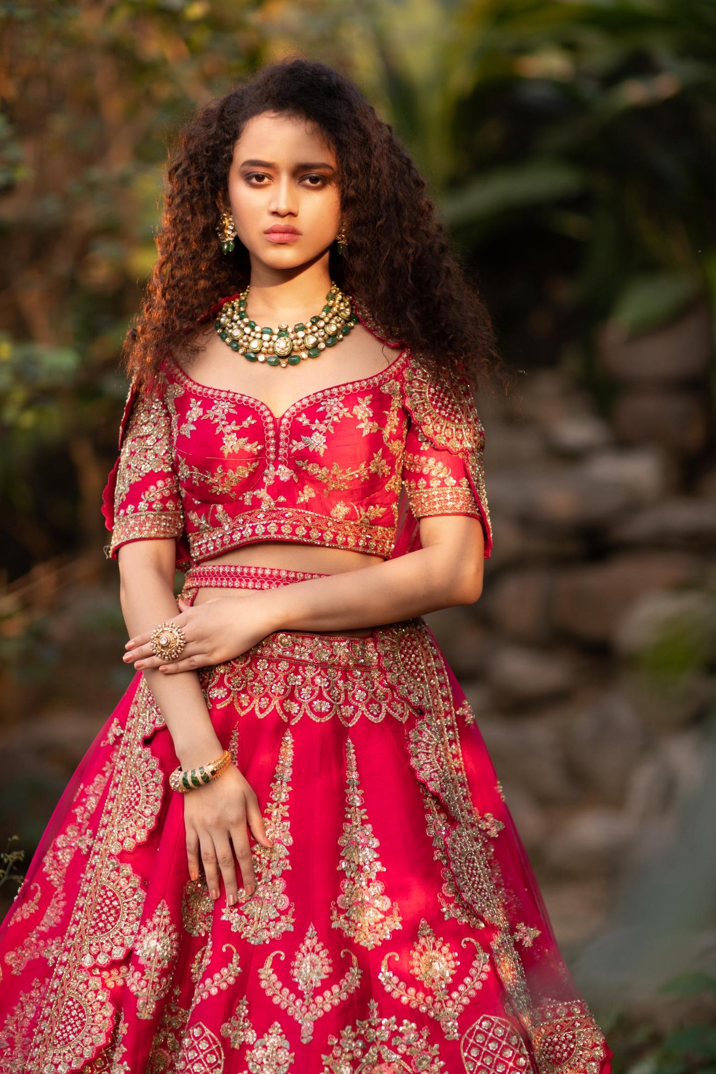 Scarlet Red Symphony Bridal Lehenga Set