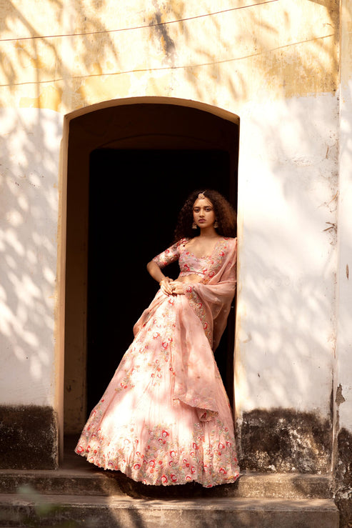 Lush Rosé Pink lehenga set