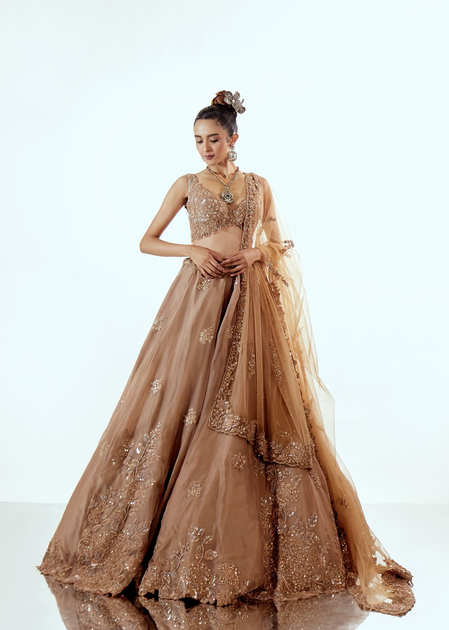 DAFFODIL ORGANZA LEHENGA SET