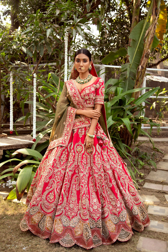 Regal Red bride lehenga set
