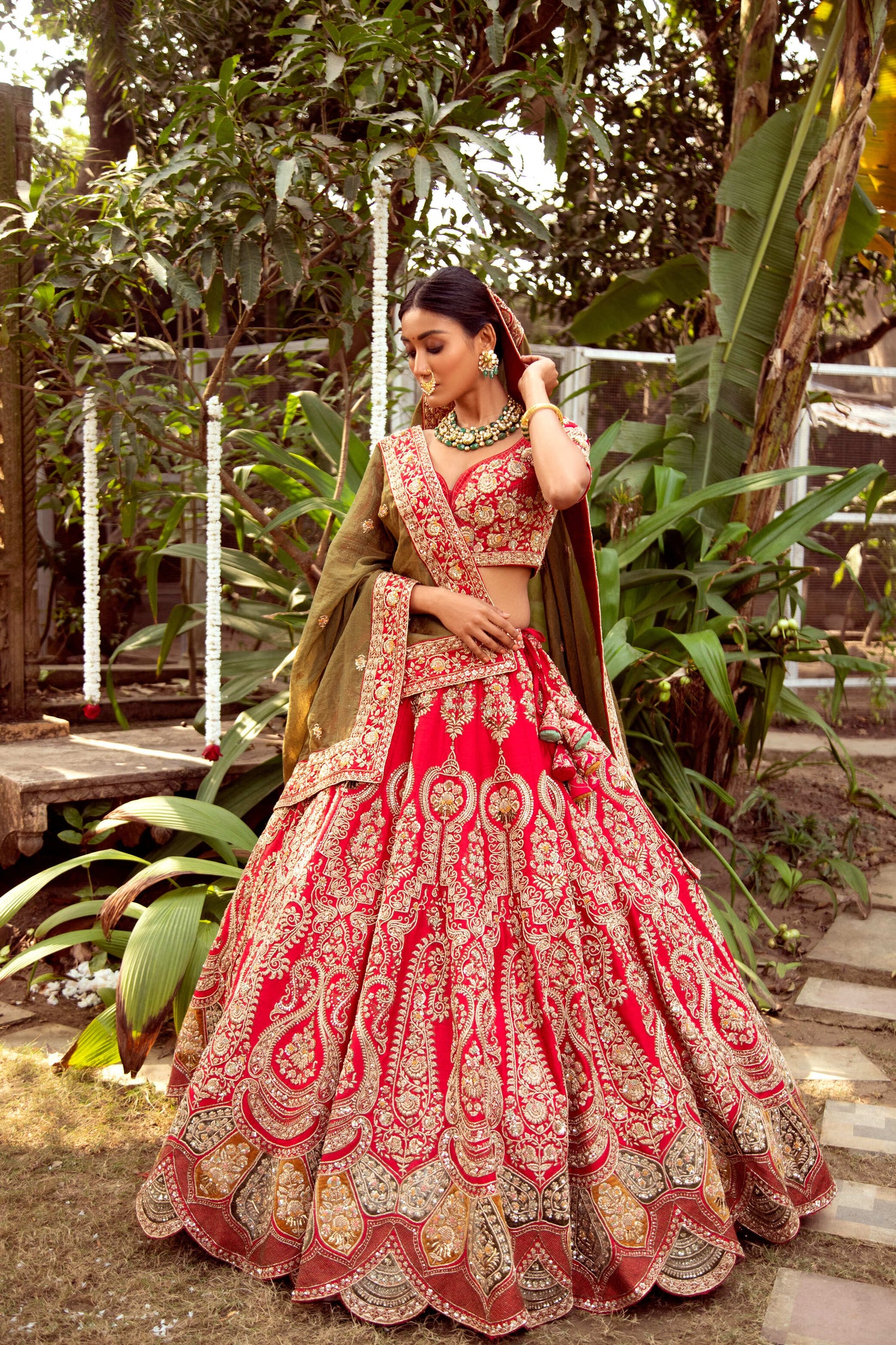 Regal Red bride lehenga set