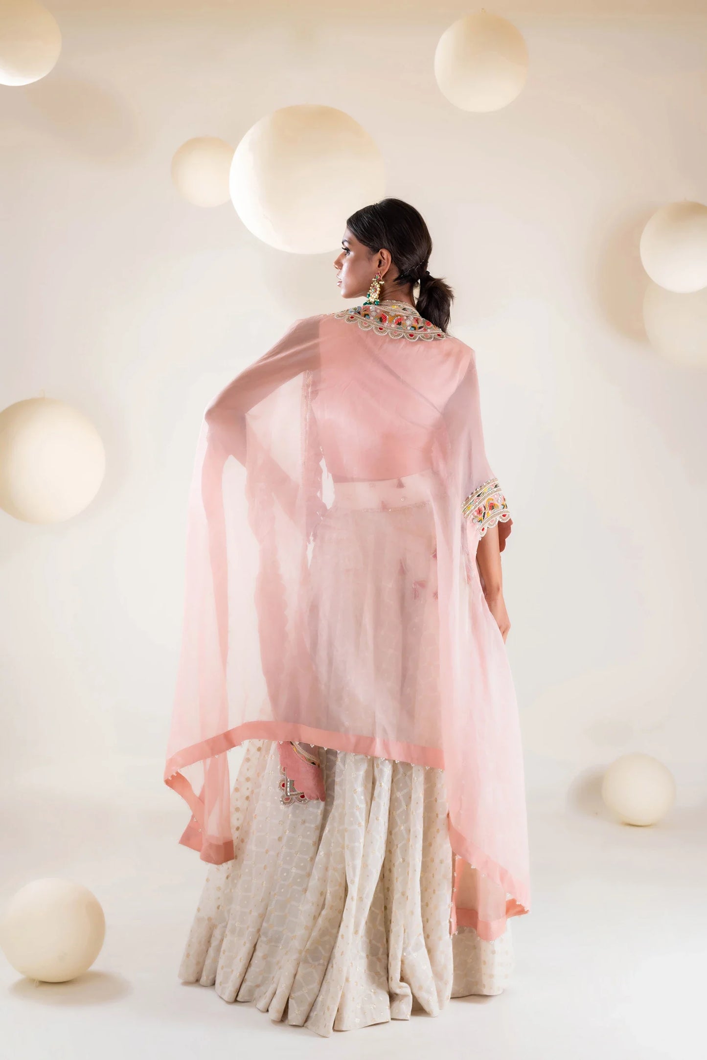 Chanderi cape set