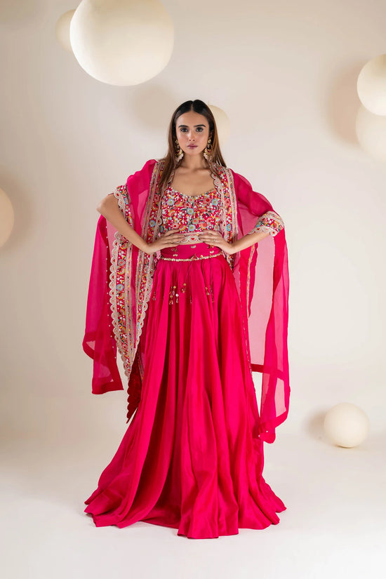 Chanderi cape set