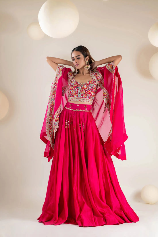 Chanderi cape set