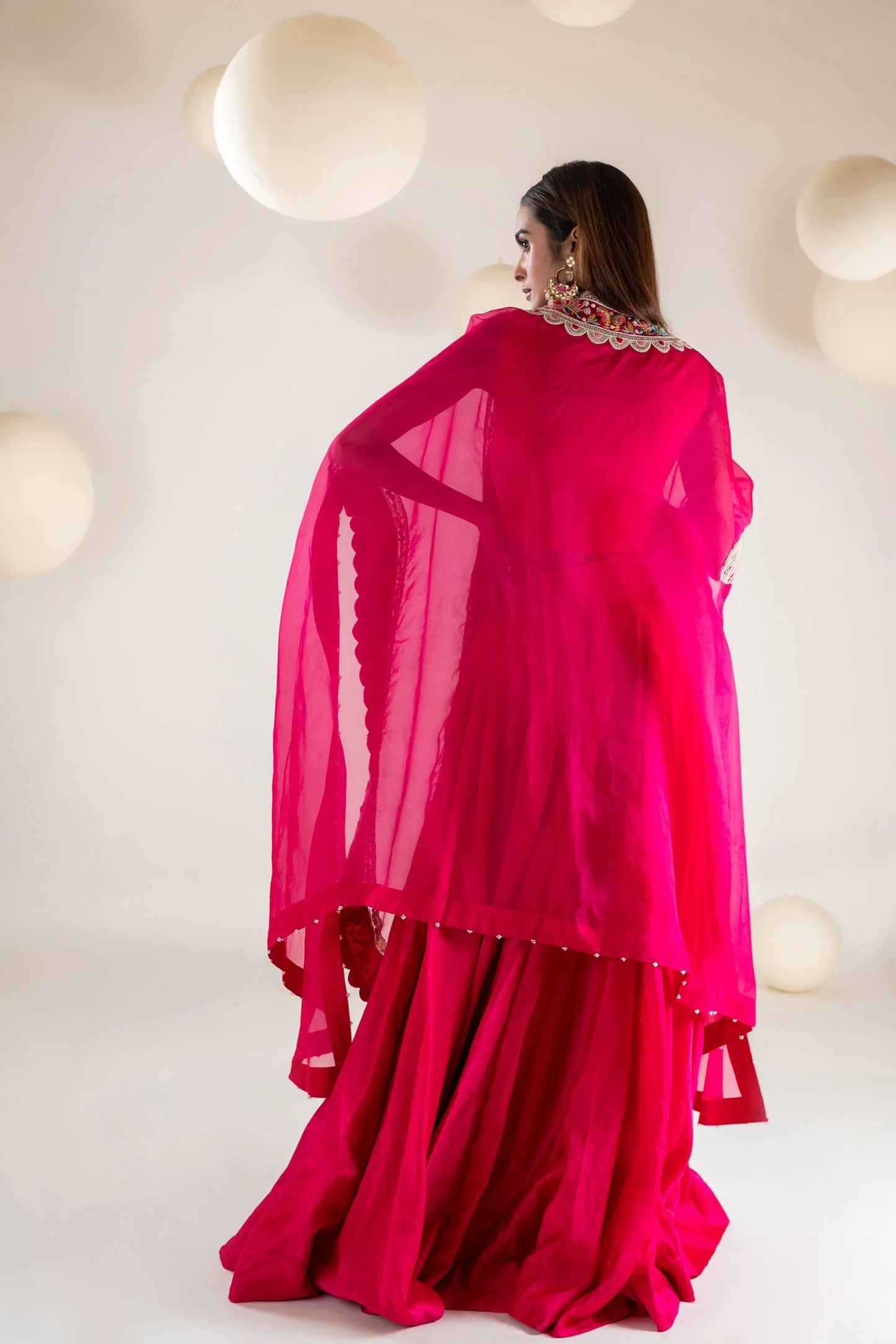 Chanderi cape set