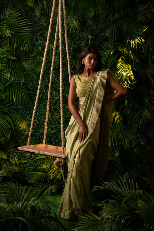 Lucknowi Drape Saree