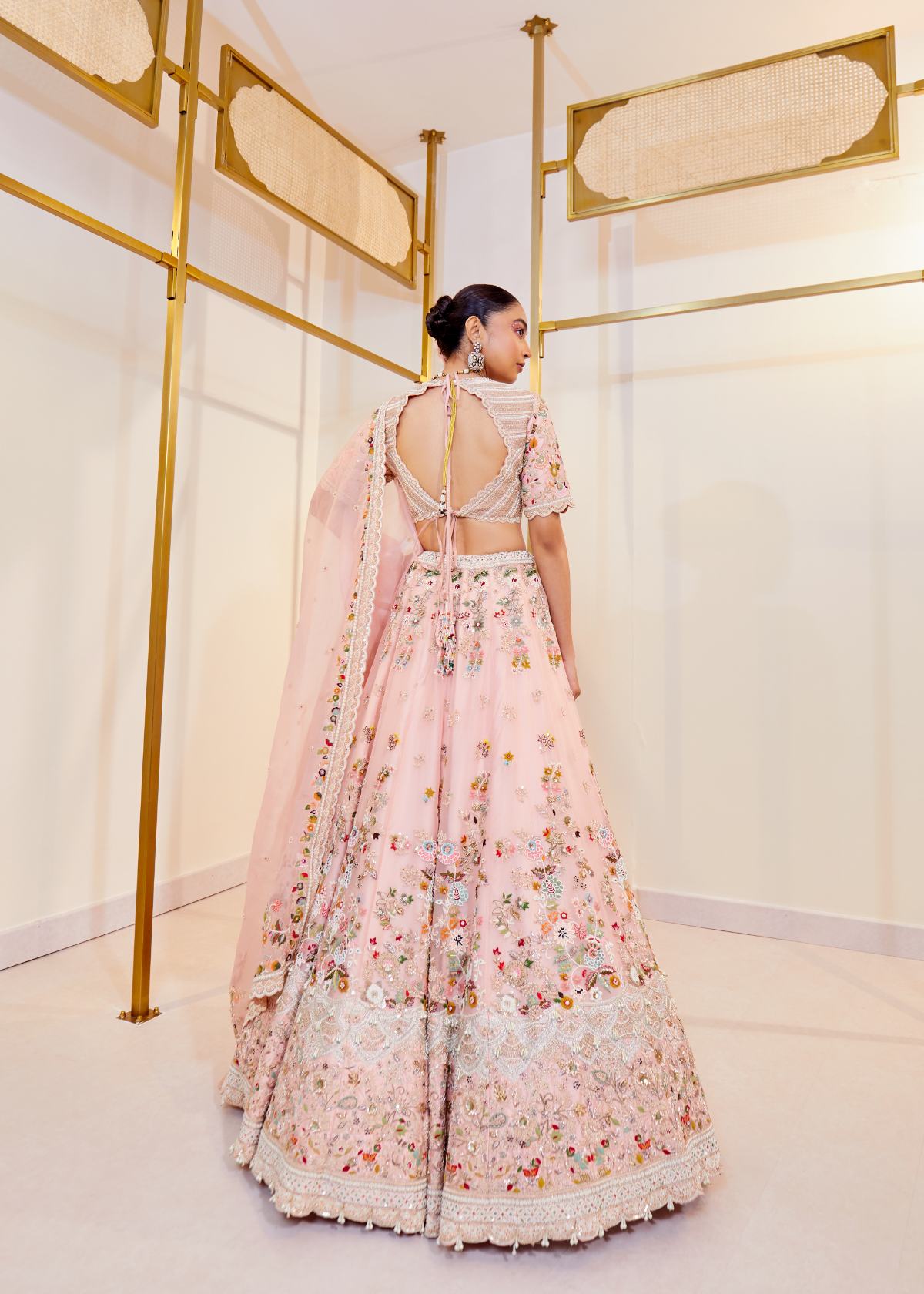 FLORET ORGANZA  Zardosi Bridal Lehenga Set