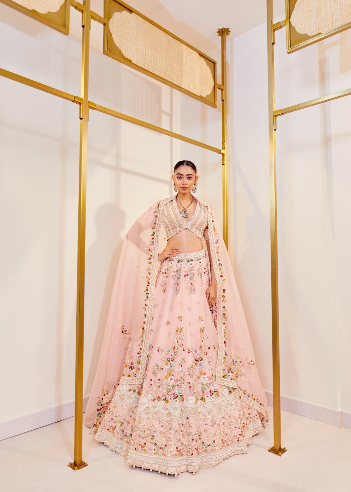 FLORET ORGANZA  Zardosi Bridal Lehenga Set