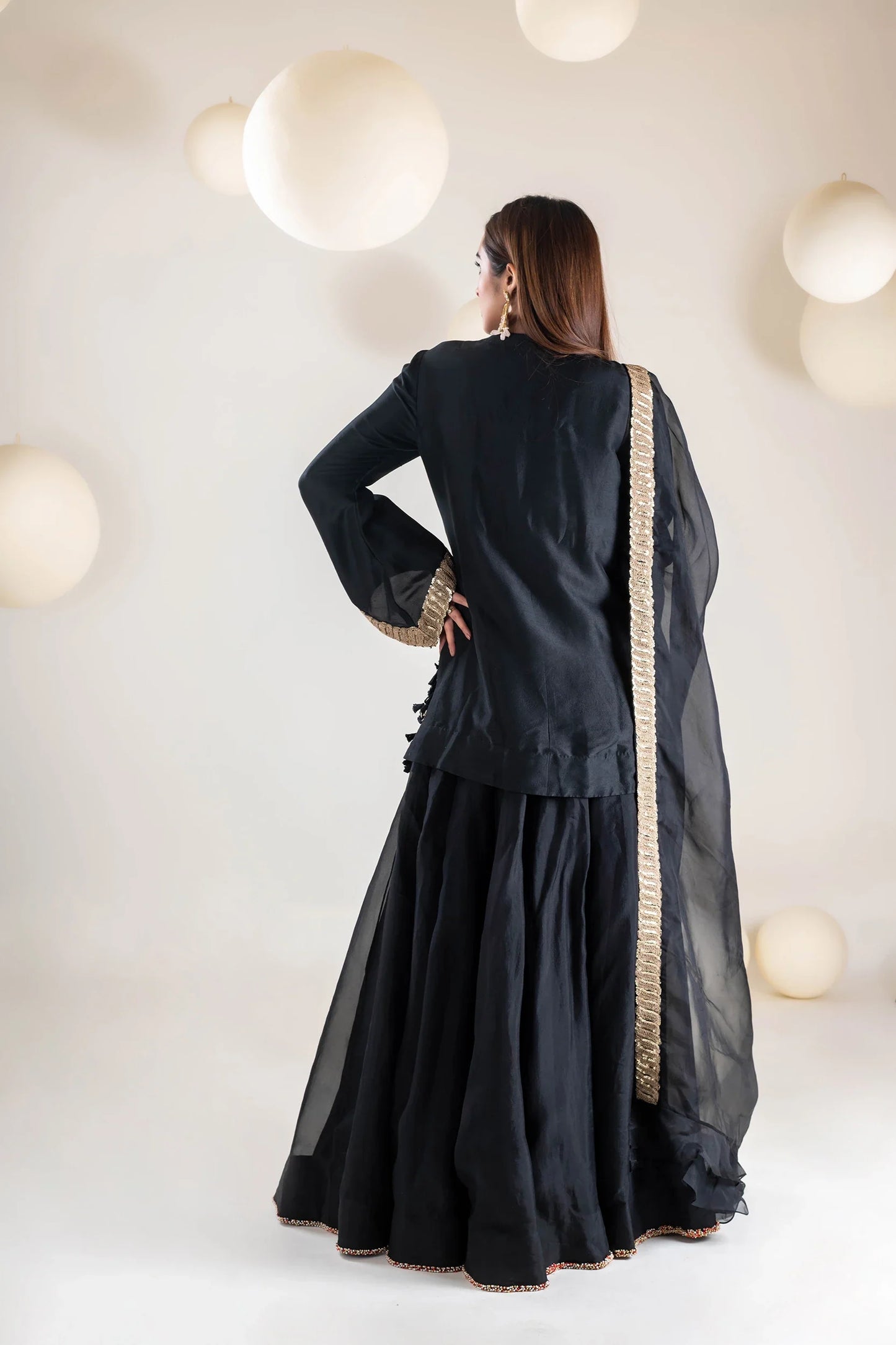 Black Sharara Set