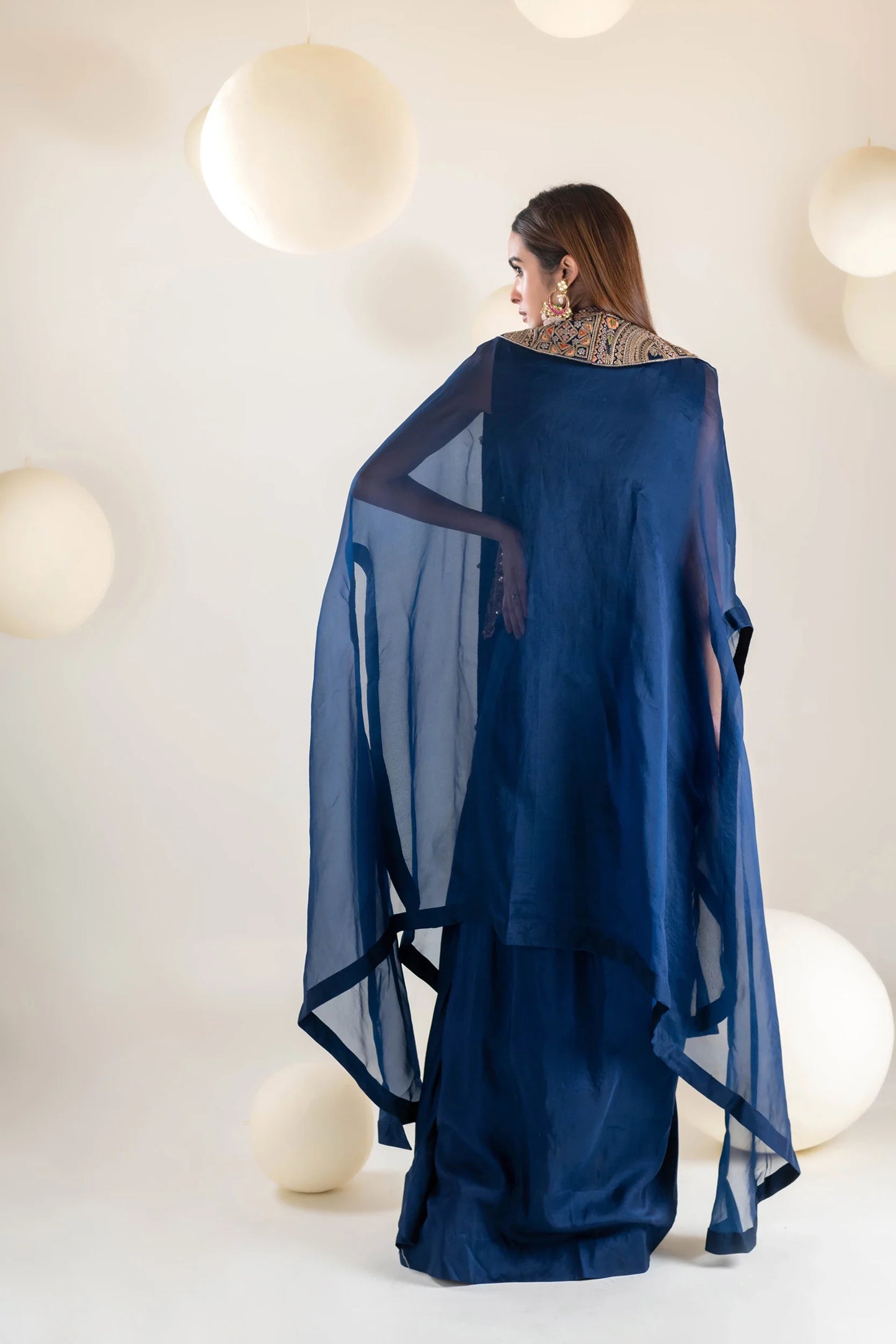 Embroidered Cape Set