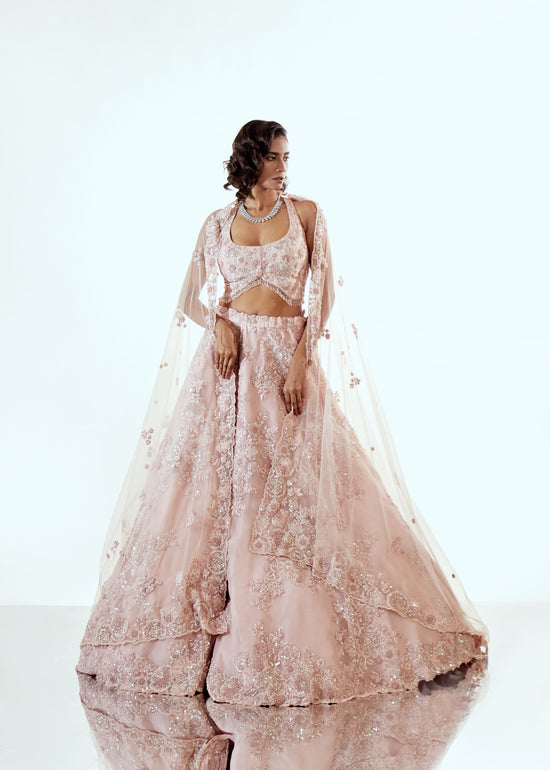 PARAGON PINK ORGANZA LEHENGA SET