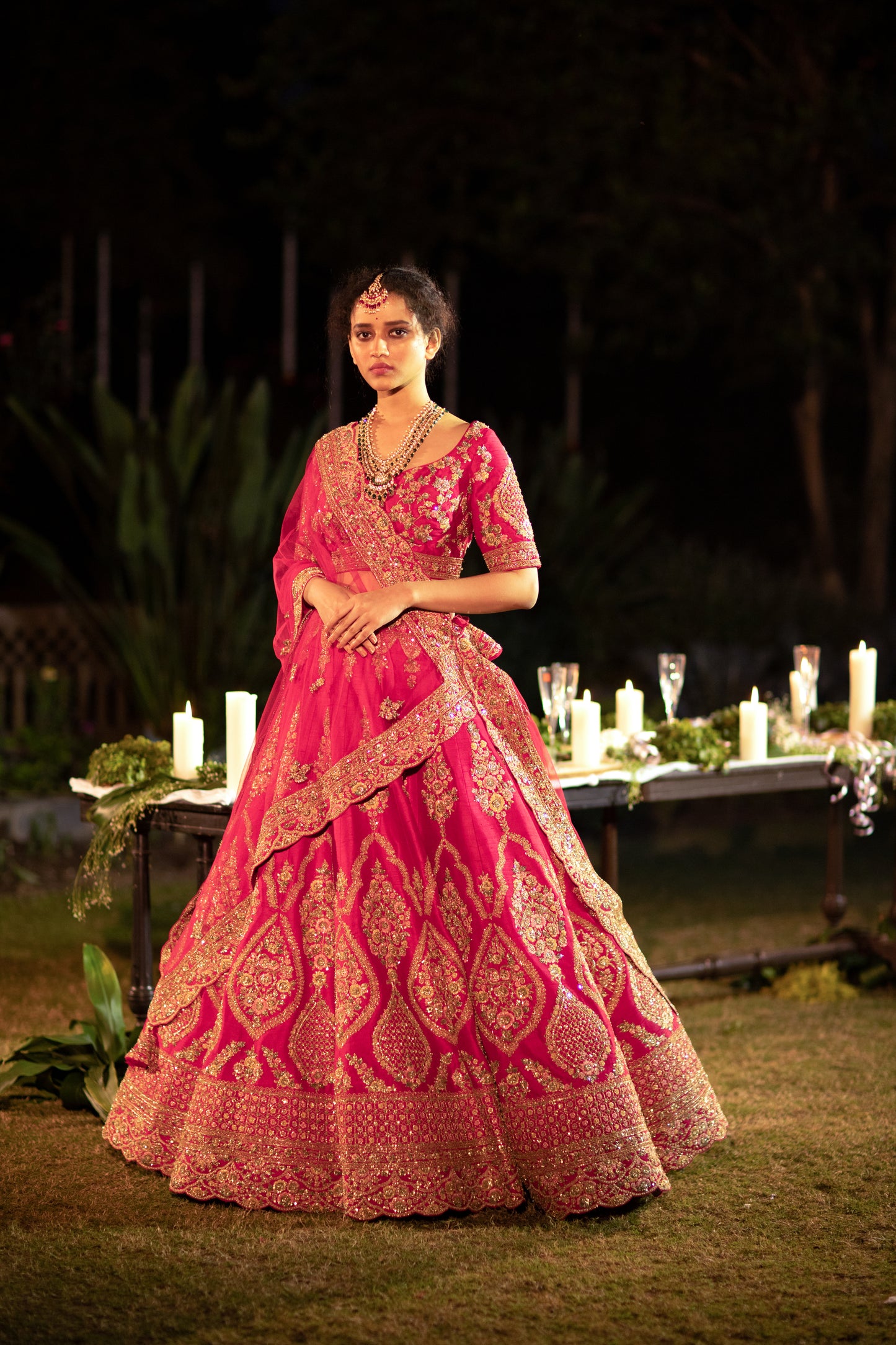 House of Crimson Red bridal lehenga set