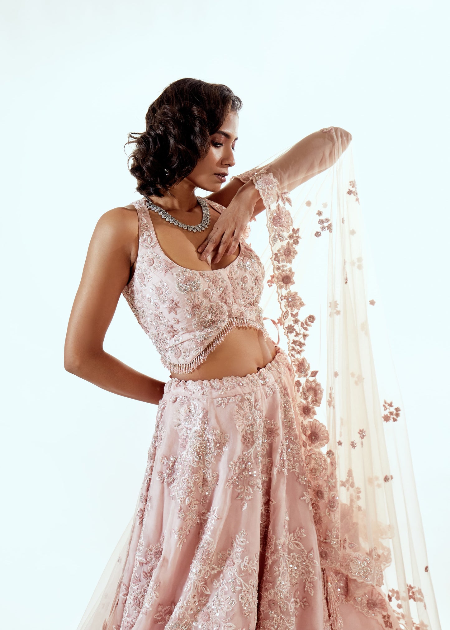PARAGON PINK ORGANZA LEHENGA SET