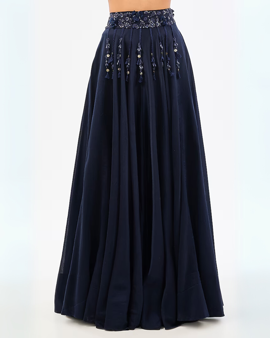 INK BLUE EMBROIDED SKIRT DUPATTA SET