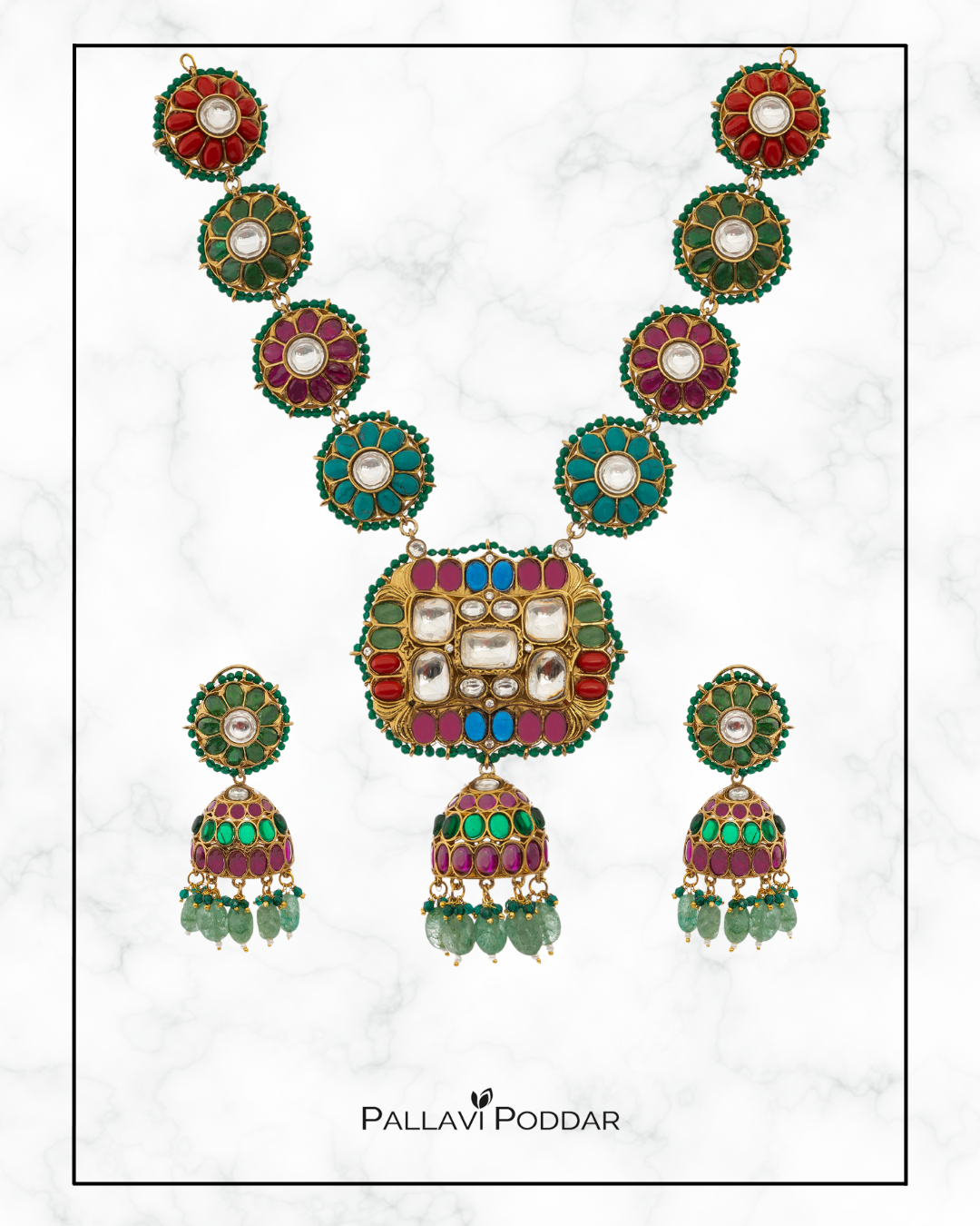 Arohini Multicolor Kundan Statement Set