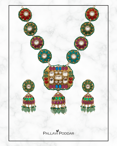 Arohini Multicolor Kundan Statement Set