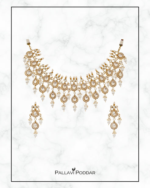 Yamika Pearl Kundan Choker Set