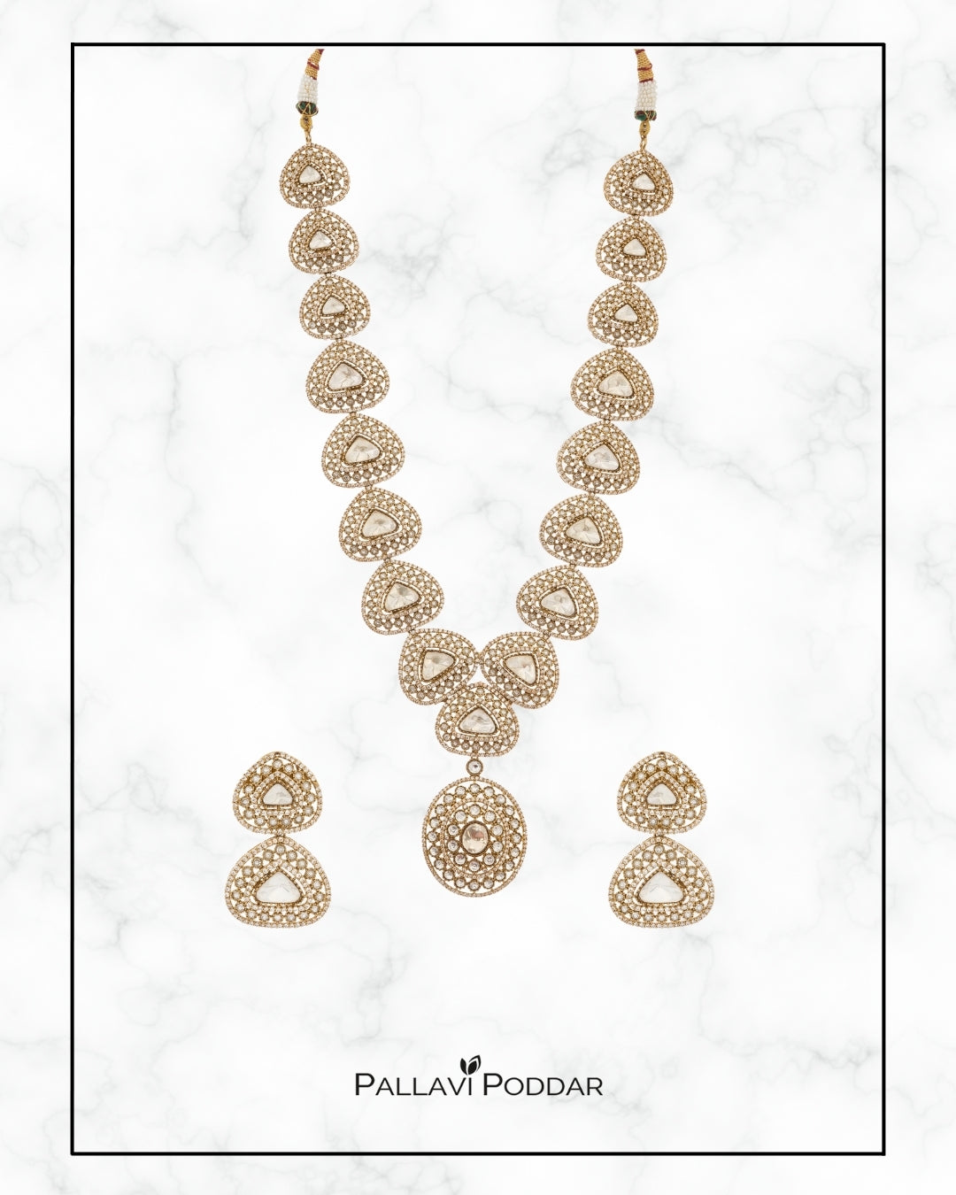 Long Polki Statement Necklace Set