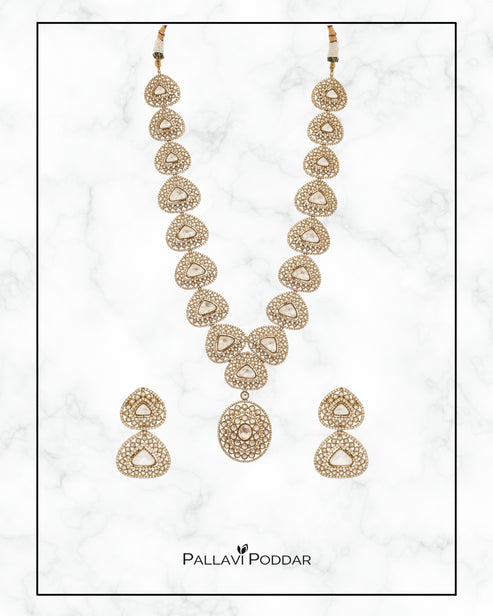 Long Polki Statement Necklace Set