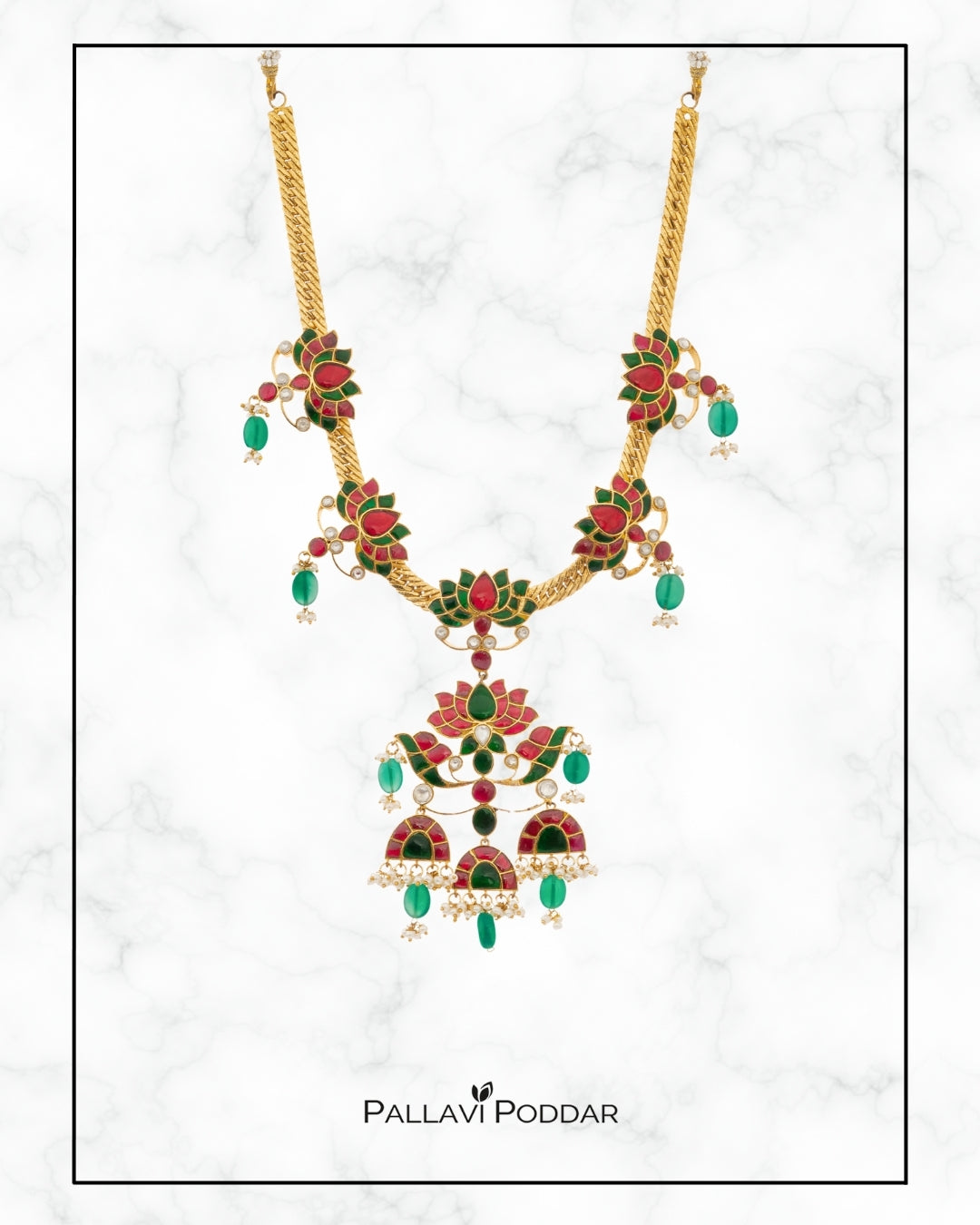 Vasudha Floral Cascade Necklace
