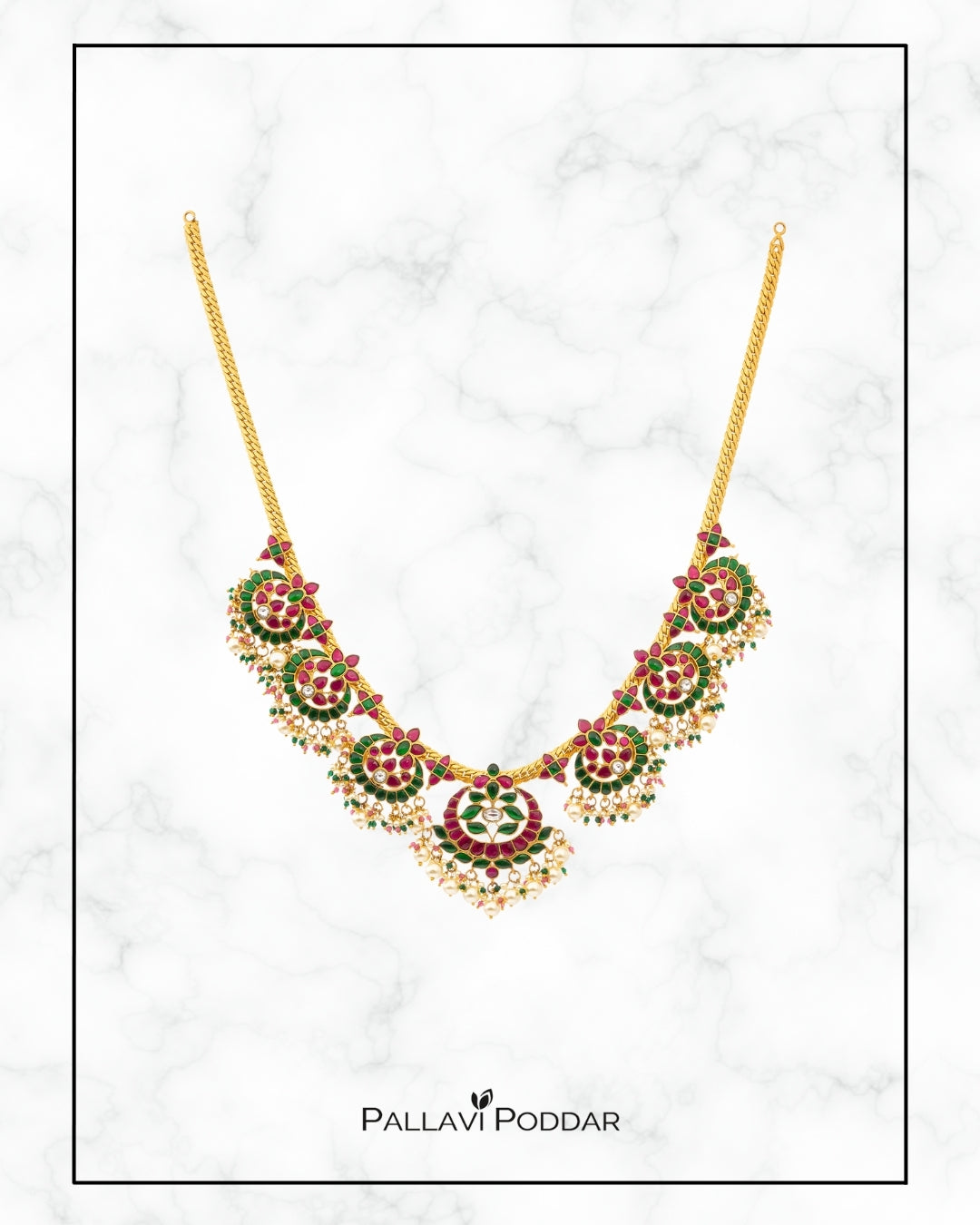 Rukmini Ruby-Emerald Vista Necklace
