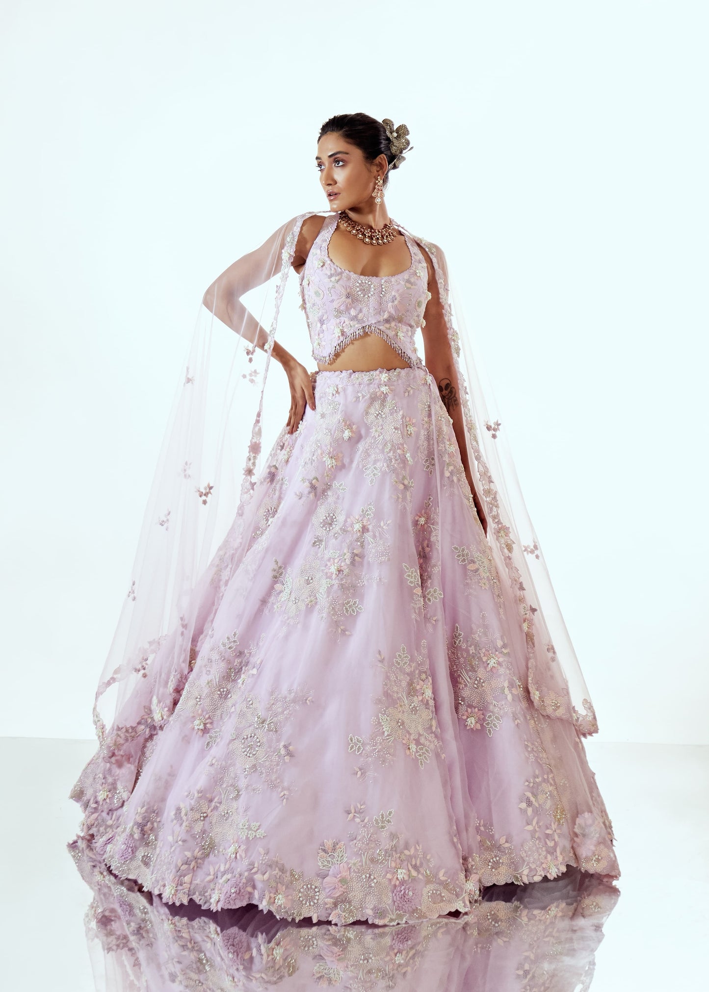 FLORAL ORGANZA LEHENGA SET