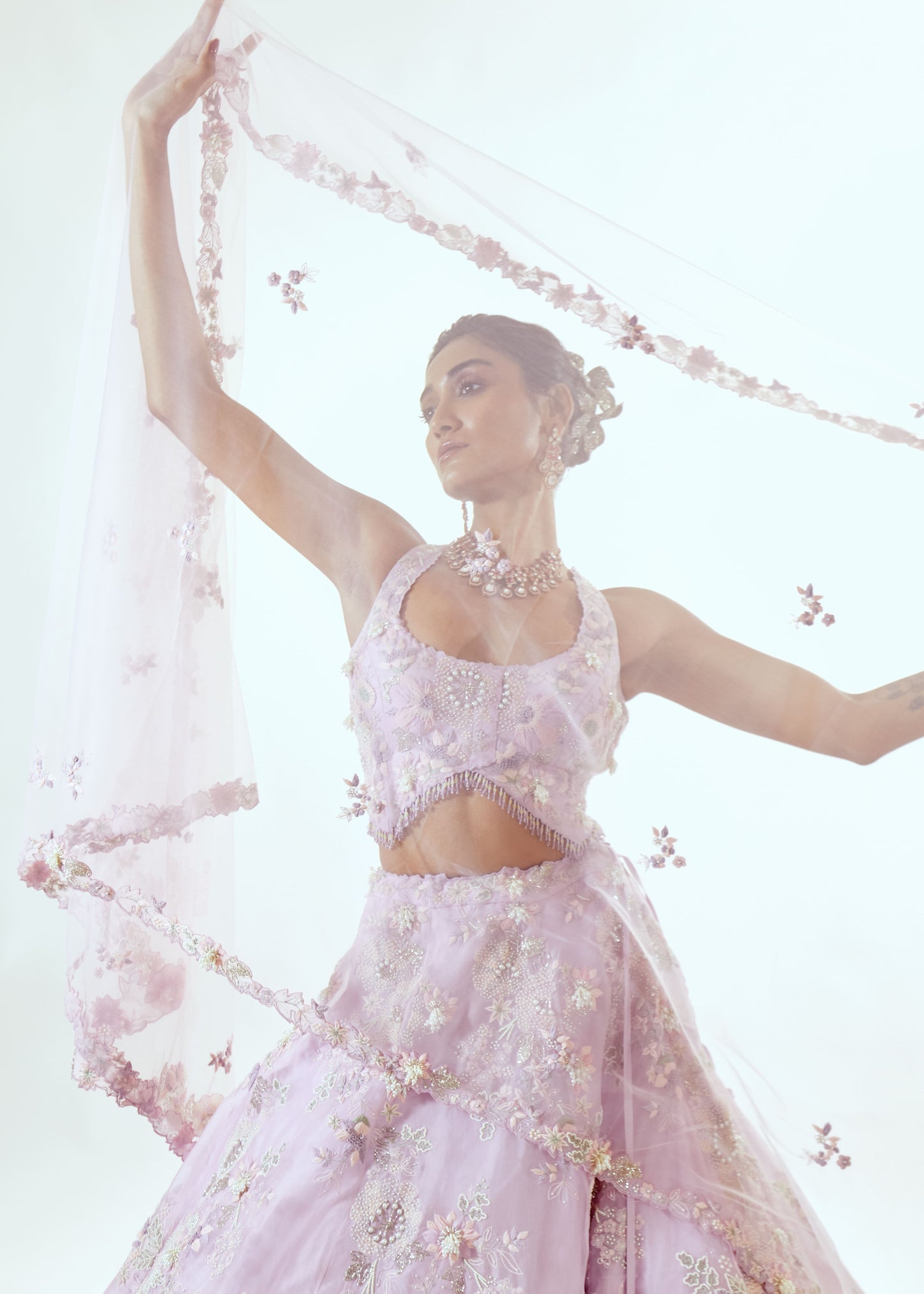 FLORAL ORGANZA LEHENGA SET