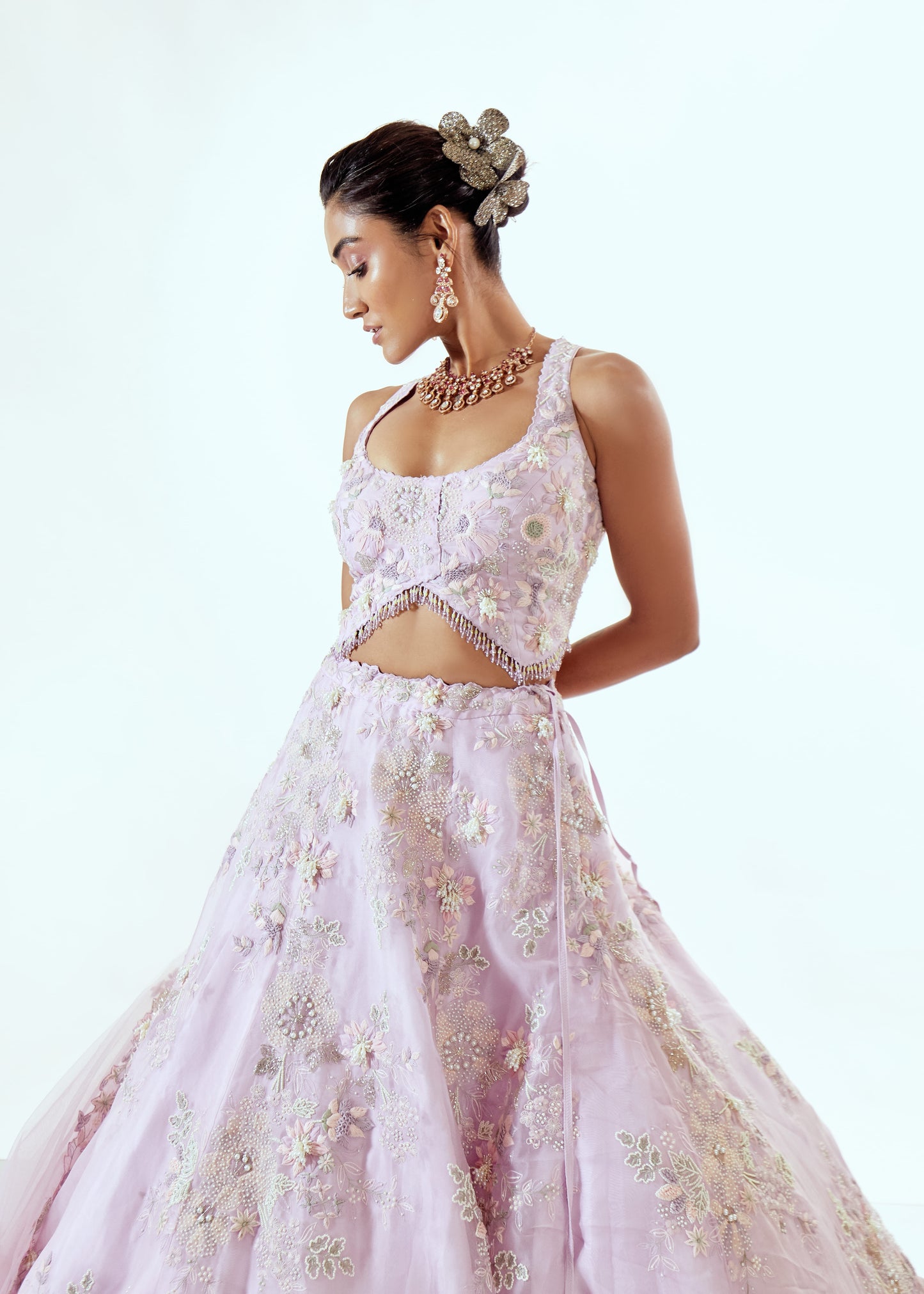 FLORAL ORGANZA LEHENGA SET