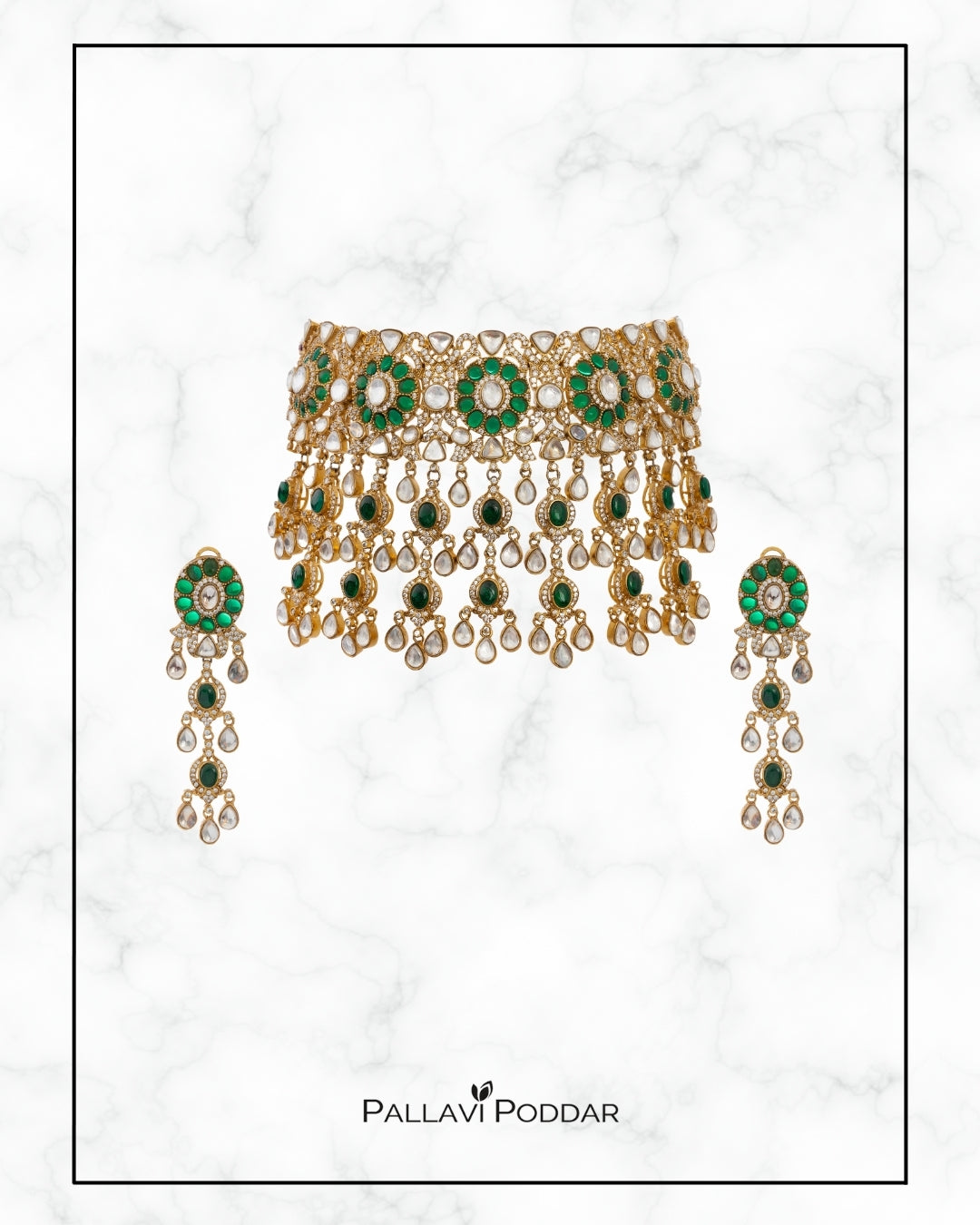 Ketaki Emerald Bloom Choker Set