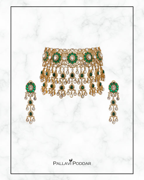 Ketaki Emerald Bloom Choker Set
