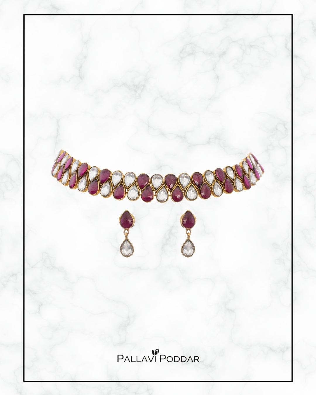 Divya Ruby Polki Choker Set