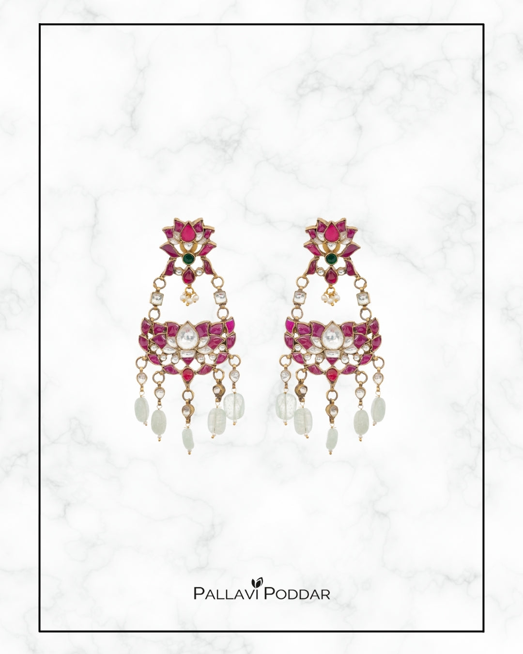 Lotus Bloom Chandbali Earrings