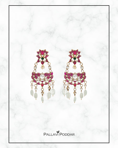 Lotus Bloom Chandbali Earrings