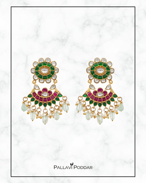 Royal Radiance Meenakari Chandbali Earrings