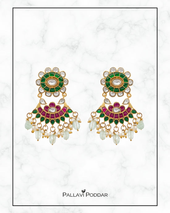 Royal Radiance Meenakari Chandbali Earrings