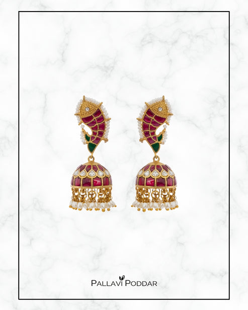Matsya Jhumka Earrings