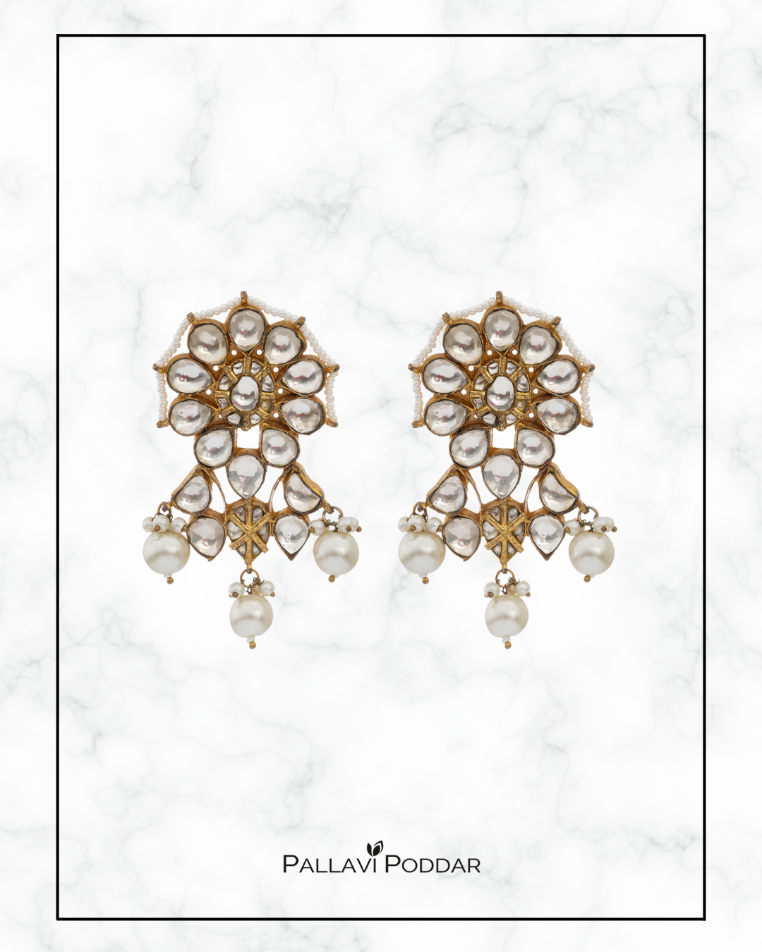 Pearl Chandbali Earrings