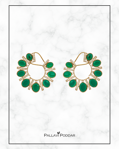 Zahra Emerald Radiance Hoops